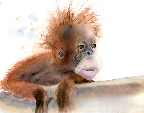 Monkey-watercolor-art-print-by-PaintisPassion