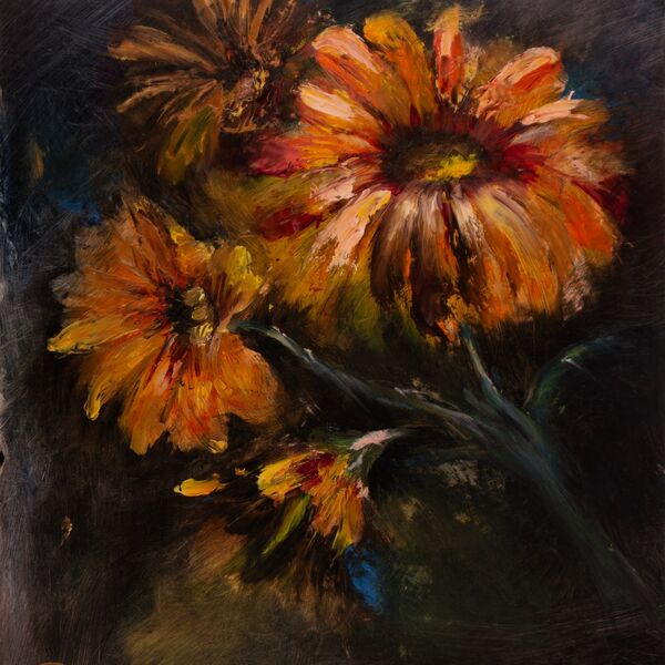 Embers Of Bloom - Original Oil Painting 1538