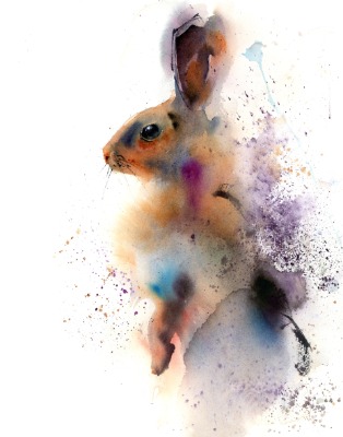 Rabbit - Original Watercolor Painting, Not For Sale Rabbit - Original Watercolor print