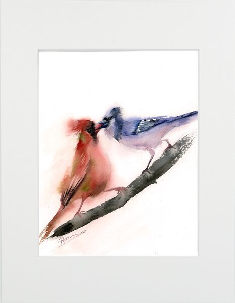 Cardinal and Blue Jay giclée Print