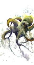 Green octopus - Original Watercolor Painting by PaintisPassion; Size: 11 x 15 in Green octopus - Original Watercolor Painting by PaintisPassion 835