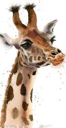Cute giraffe original watercolor painting by PaintisPassion (Size: 10 x 14 in) Cute giraffe original watercolor painting (Size: 10 x 14 in) 365