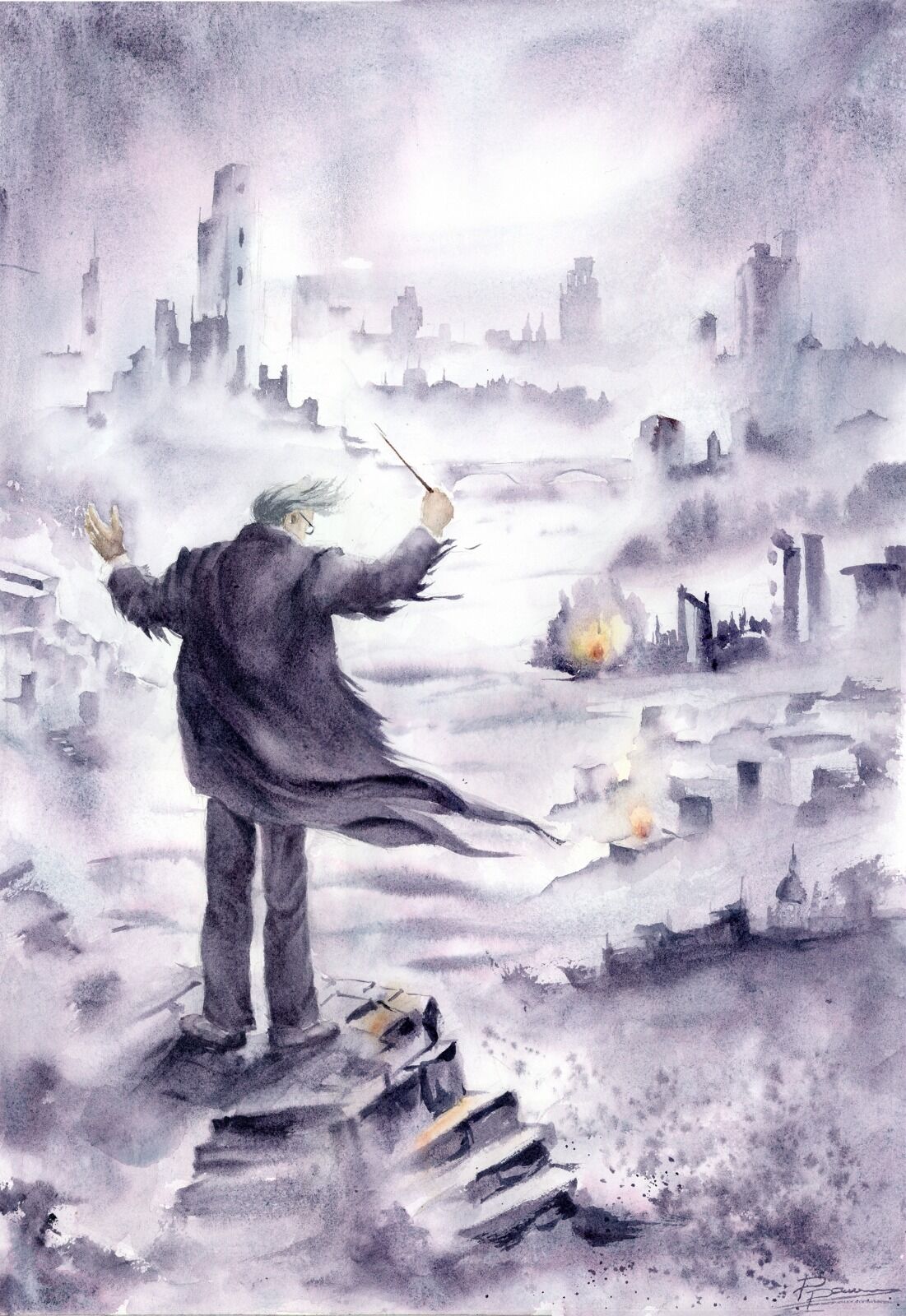 Breath of Fog (Fog Symphony) - Original Watercolor Painting. 2026, size 14 × 20 inches, price 500$ (Fog Symphony) - Original Watercolor Painting, 1529