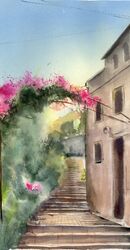 Memory of Croatia - Original Watercolor Painting by PaintisPassion (Size: 12.3 x 16 in) Memory of Croatia - Original Watercolor Painting 648