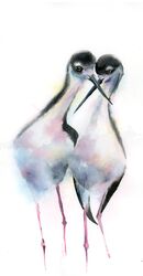 Black-necked stilt - Original Watercolor Painting (673)