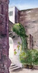 Memory of Croatia (Split city) - Original Watercolor Painting (Size: 10.7 x 15 in) Memory of Croatia (Split city) - Original Watercolor Painting 687