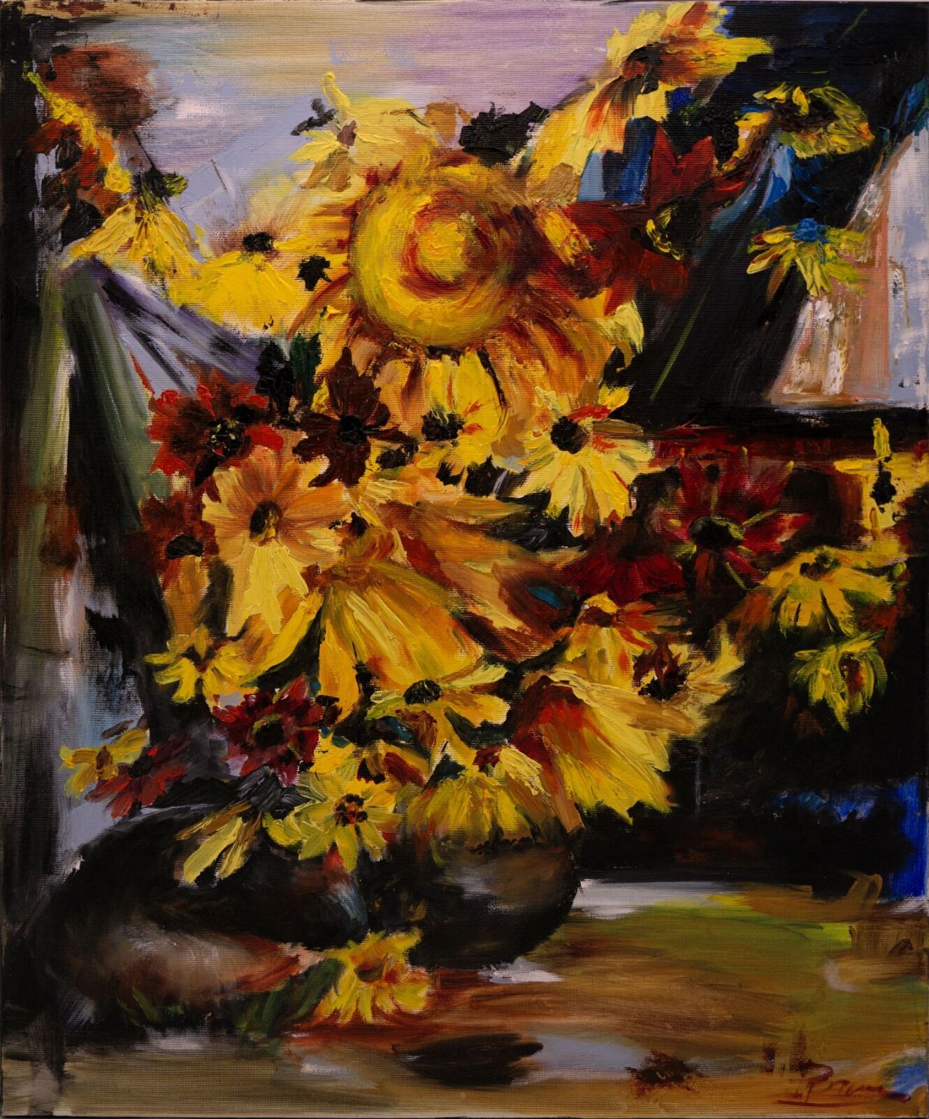 Still Life With Sunflowers — After Nikolai Fechin Painting 1533