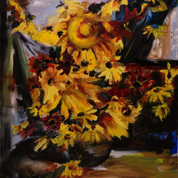 Still Life With Sunflowers — After Nikolai Fechin Painting 1533