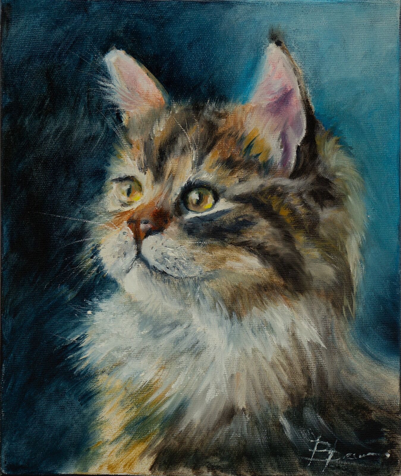 1506 Majestic Longhair Cat (2025) Oil Painting on Canvas