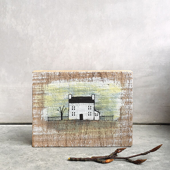 Small House - painting on wood