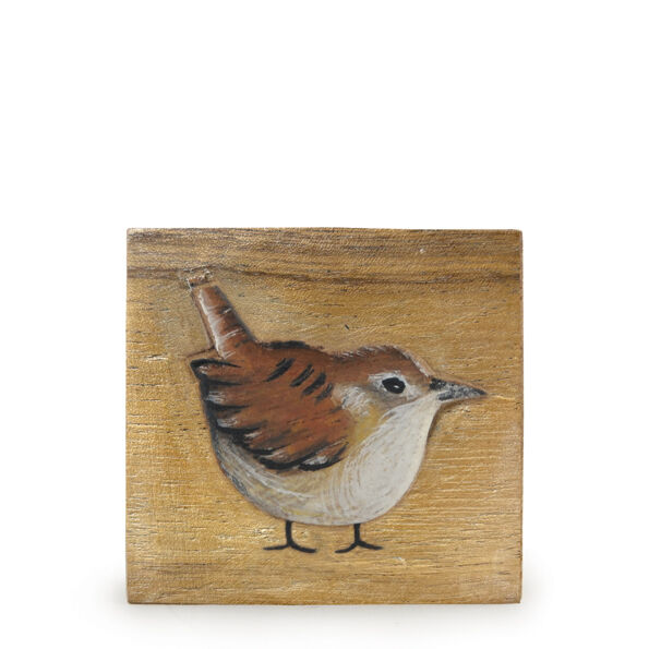 A Wren - flat wood painting