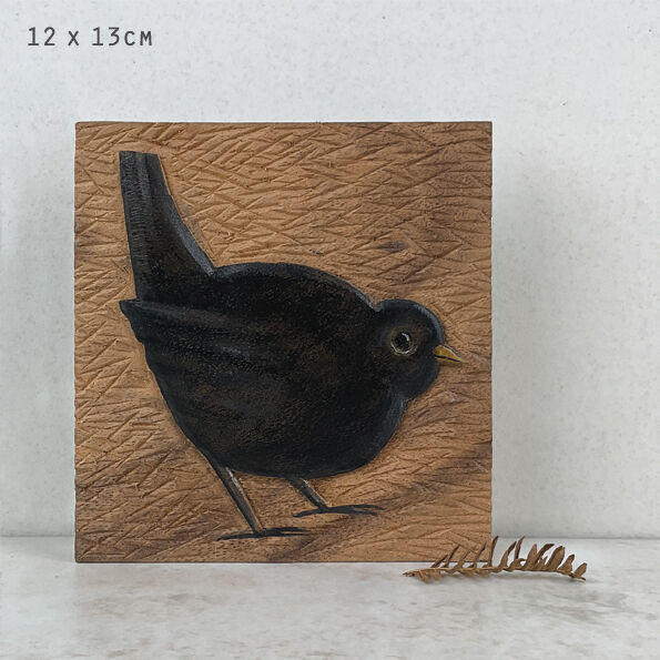Blackbird - flat wood painting