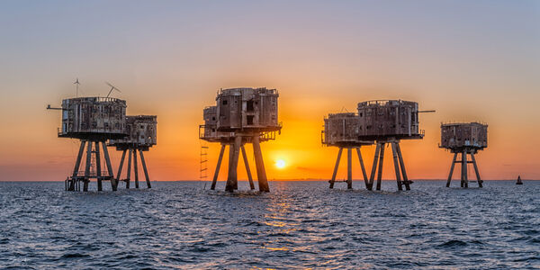 The Red Sands Fort at Sundown