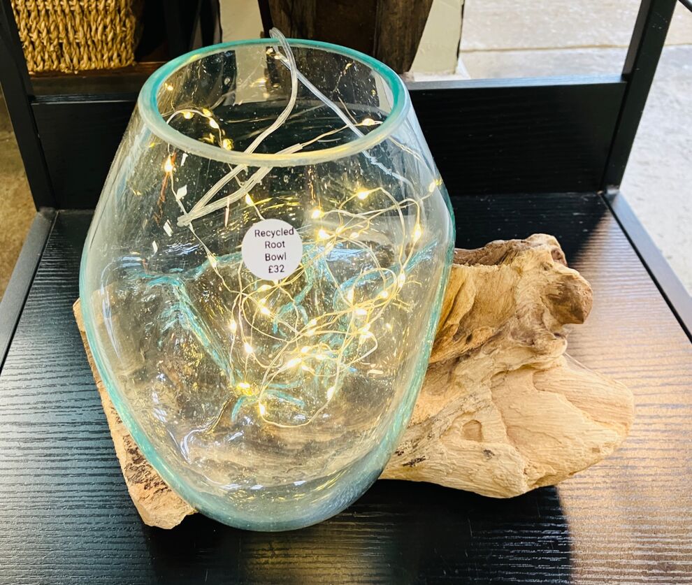 Small Recycled Glass & Root Bowl