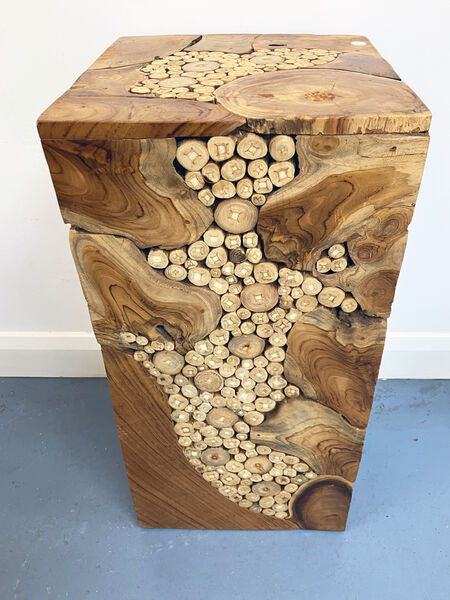 Teak Plinth - 70 x 35 x 35 cm