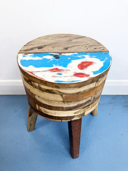 Boat Stool - Red, White & Blue
