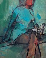 Woman reading Mixed Media 9 x 7cms