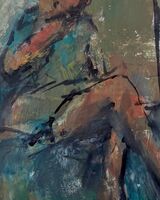 Woman seated I Mixed Media 9 x 7cms