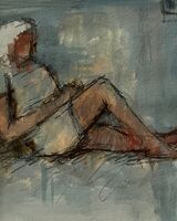 Woman seated III Mixed media  32 x 29cms
