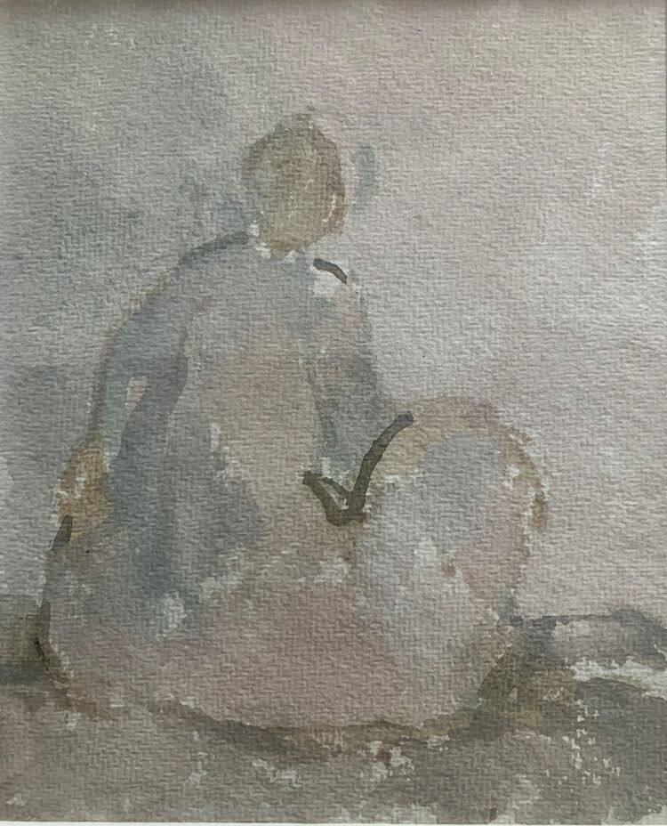 Rose and Umber figure  Mixed media, 29 x 26cms
