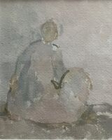 Rose and Umber figure  Mixed media, 29 x 26cms
