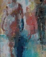 Figures in a landscape Mixed media 30 x 23cms