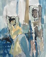 Composition with two figures - Ink and watercolour, 15 x 11cms  SOLD