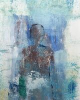 Interior with figure - Mixed media 15 x 11cms