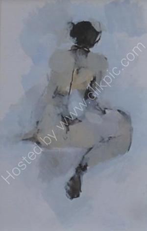 Figure II - Framed 27 x 22cm Mixed media