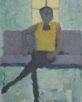 Seated Figure I, - Oil -11 x 13 ins Framed