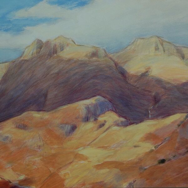 Low sun Langdale Pikes