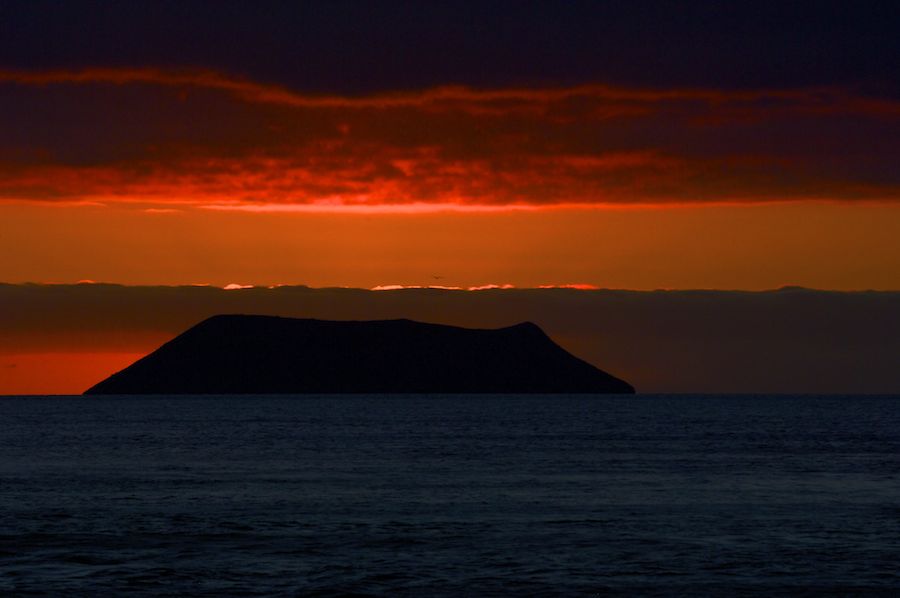 Volcano at sunset, Galapagos