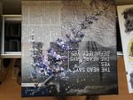Flower on Canvas with Newspaper Warercolour Flower Painting