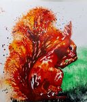 Squirrel in Acrylic Ink