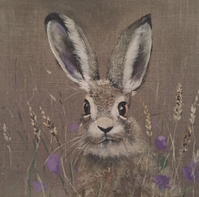 Hare and clover by Lisa Shearing