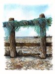 Wrapped up on Climping Beach by Karen Halsey