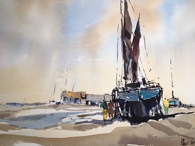 Thames barge at low tide by Paul Witton