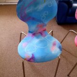 abstract art chair 'Sky Blue Pink' by ashar