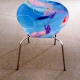abstract art chair 'Sky Blue Pink' by ashar