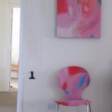 abstract art chair 'Sky Blue Pink' by ashar