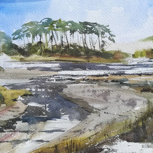 SOLD ~ Otter Head - Budleigh Salterton. Devon En Plein Air - £195