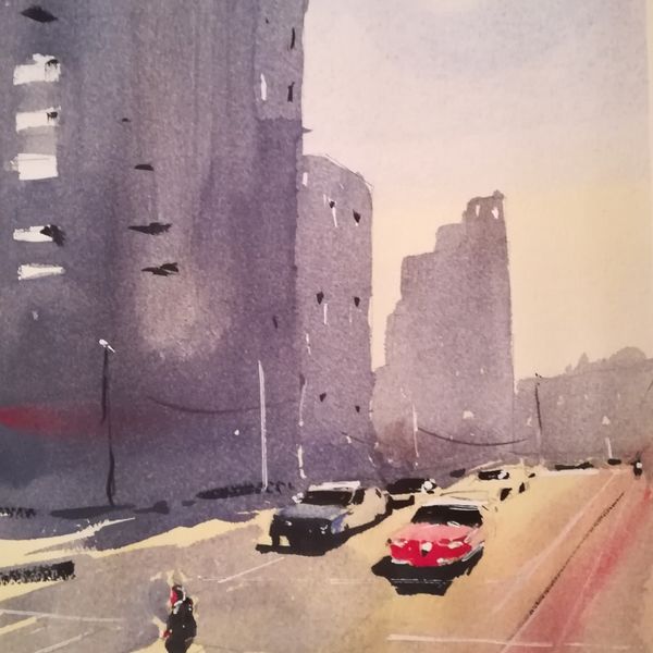 Streetlife ~ Watercolour 11 x 7" approx. £160.00
