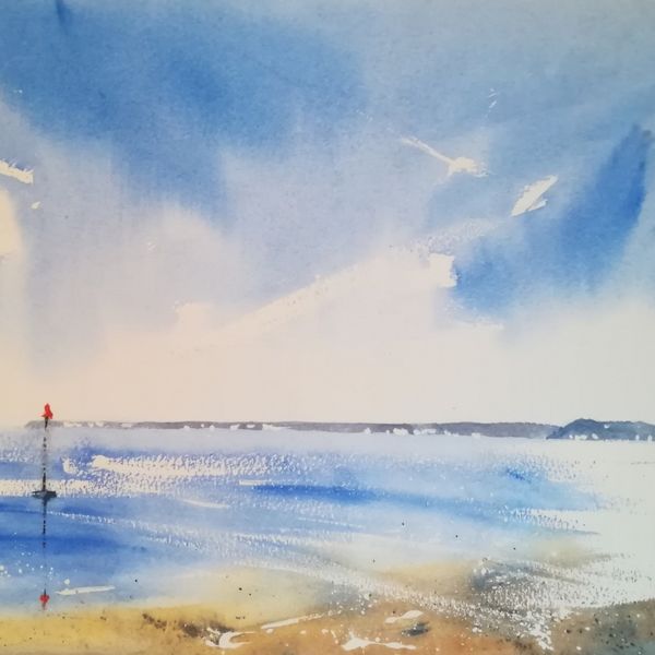 The Boathouse towards Brixham, Devon ~ original watercolour (15.5 x 10.5") £165 (unframed)