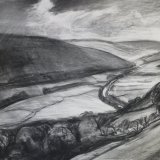 D9 Evening Light Upper Swaledale 2006 charcoal 73x55cm £450