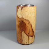 Yew vase with steel insert