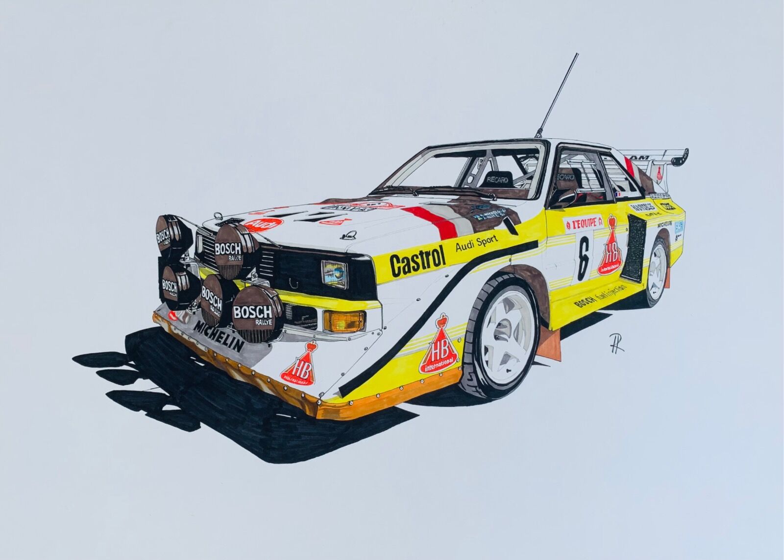 Audi Quattro SE 1986 Monte Carlo Rally (Size A2+)