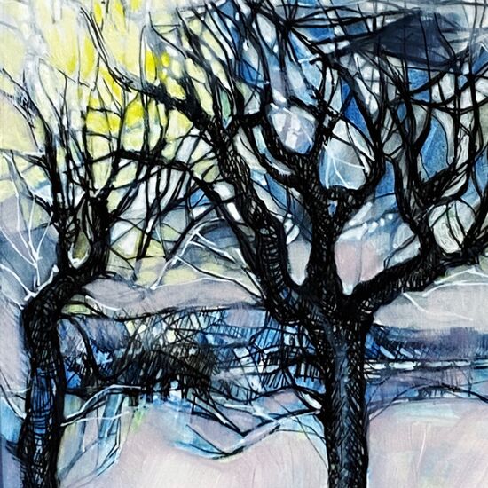 Winter morning trees