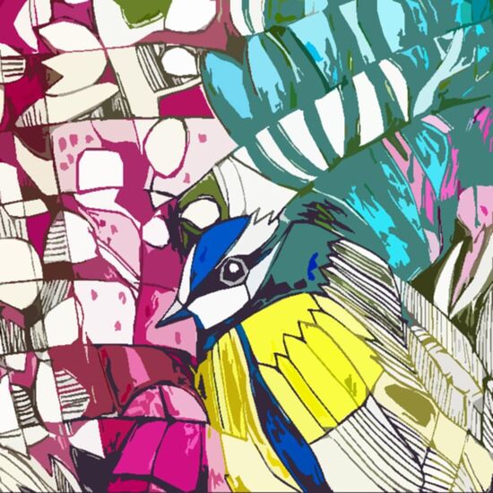 Bluetit and foxglove