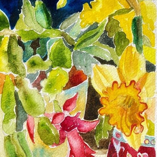 cactus and daffodils