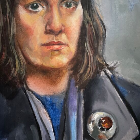 self portrait with brooch